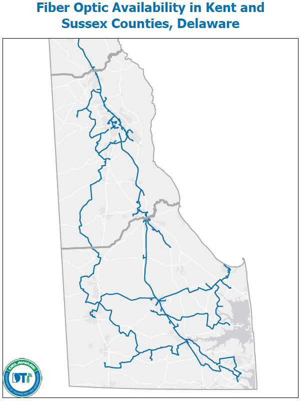 Fiber Optic Availability in Kent and Sussex Counties, Delaware